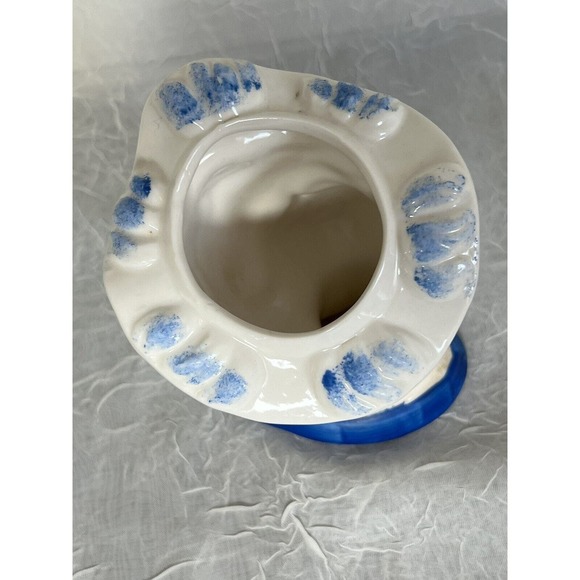 Vintage Lady Head Vase, Blue, Hand To Face, Striking - Picture 7 of 7